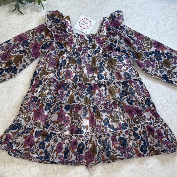 NWT Cheeky Plum Brielle Shimmer Dress Violet Fields 18-24M - Picture 2 of 14